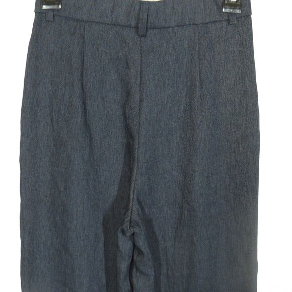 OGL Navy Linen Blend High Waist Side Pocket Flare Pants Size XS - Picture 6 of 9